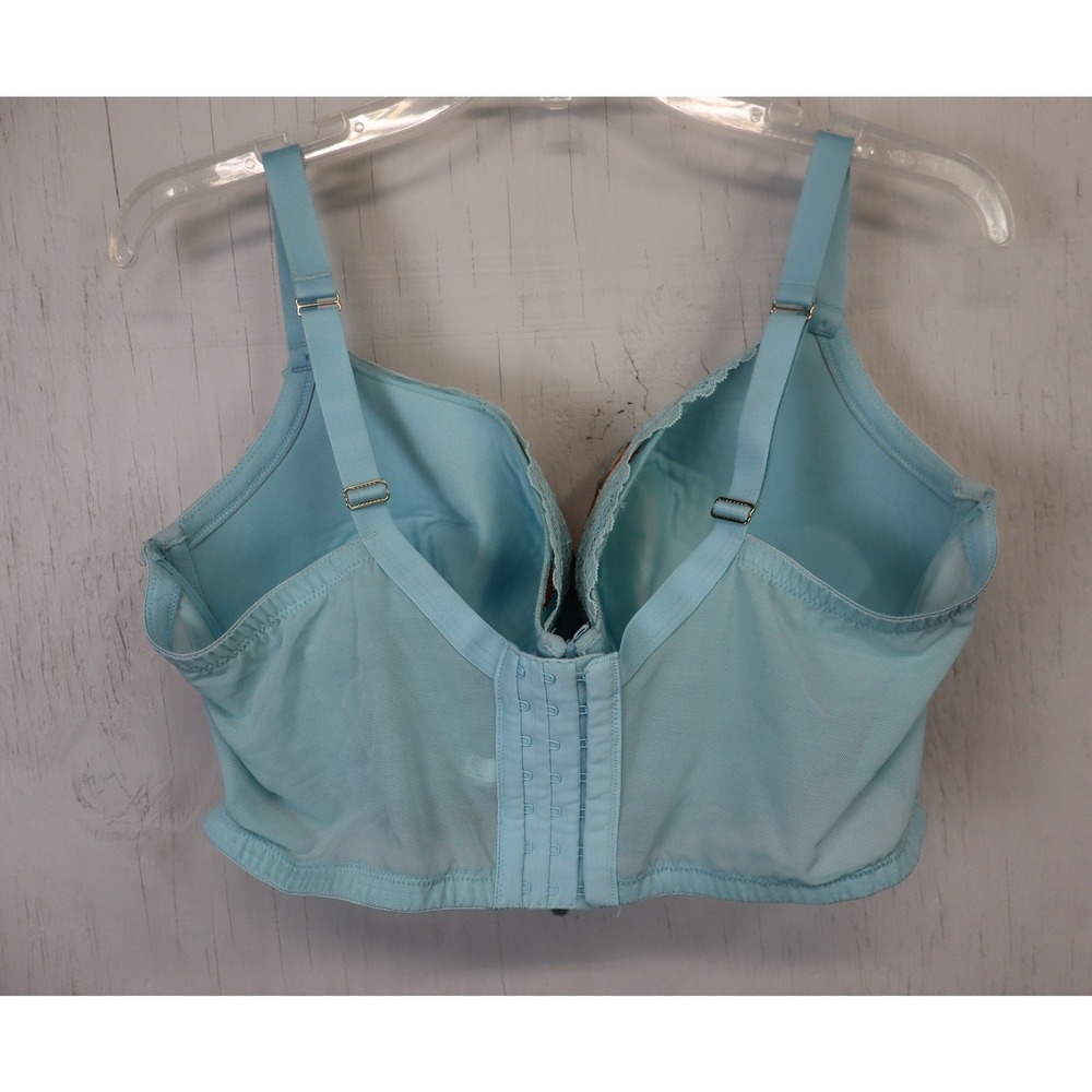 Cacique Boost Balconette Bra 44DDD Blue Floral Lace Trim Longline Underwire - Picture 3 of 8